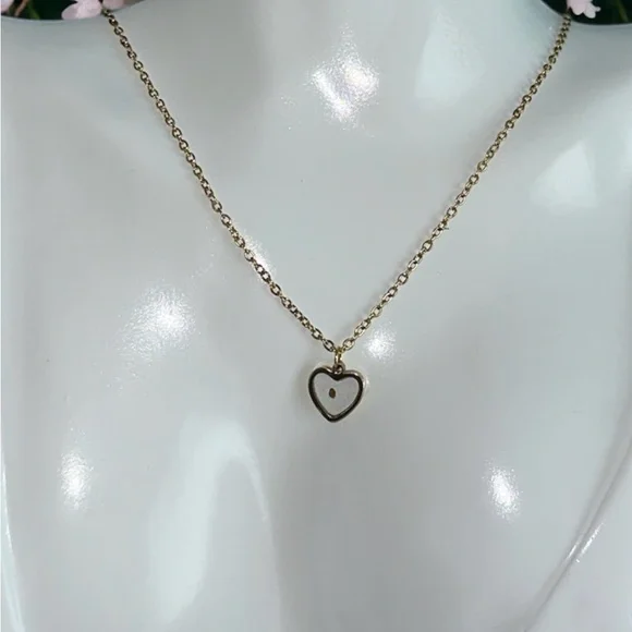 Matthew 17:20 Gold Heart Stainless Steel Necklace with Mustard Seed in resin π - Picture 3 of 4